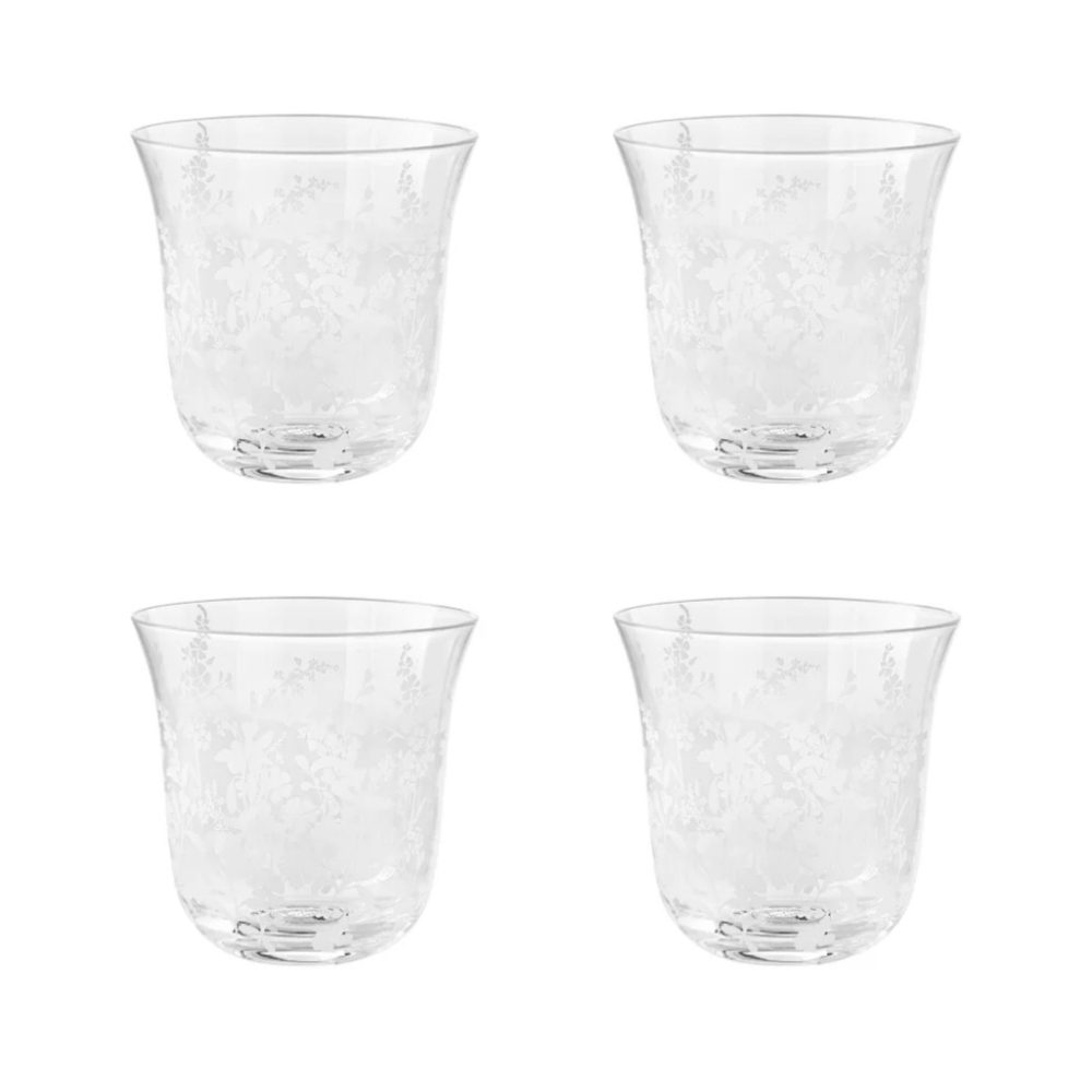 Set Of 4 Pioneer Woman Daisy 12oz Drinking Glasses.